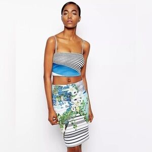 Clover Canyon Corfu Swirl Printed Cropped Top Size L